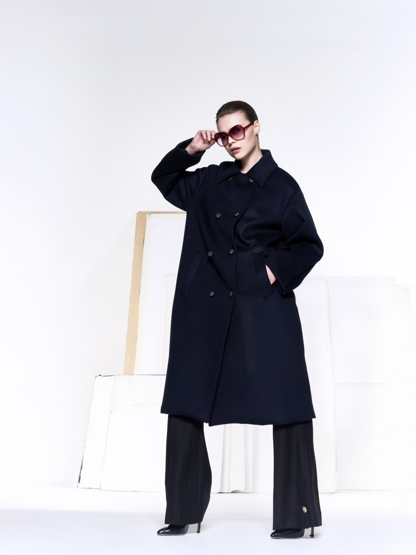 40th Anniversary Limited Edition】尾州ウール ロングコート navy