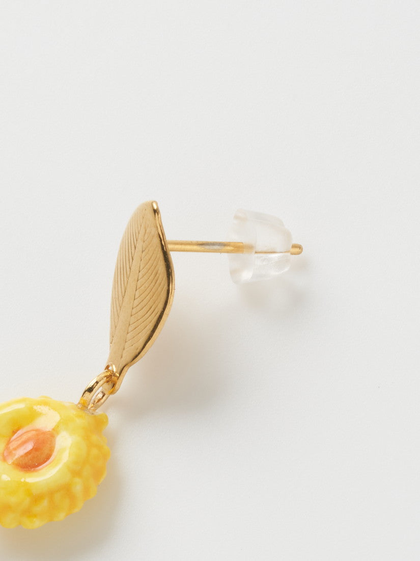 ロングピアス セキセイインコ＆タンポポ