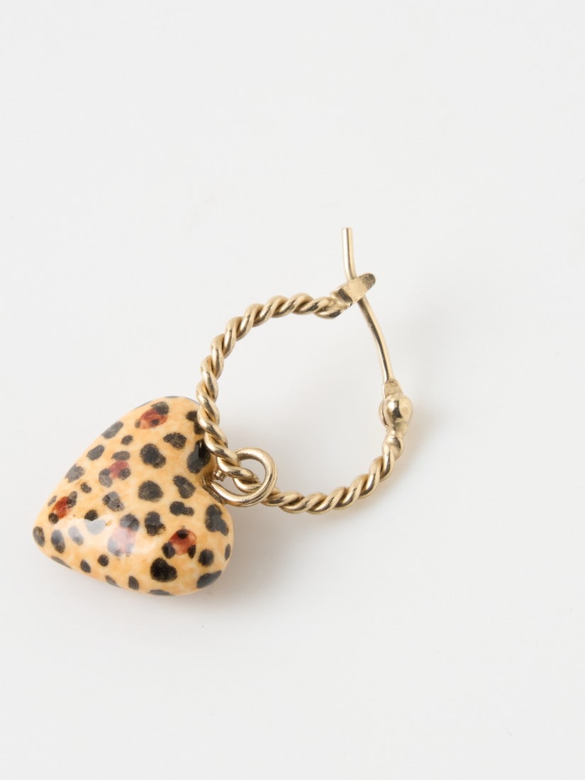 ミニピアス レオパードハート（片耳用）Chocolatine（ピアス）｜H.P.