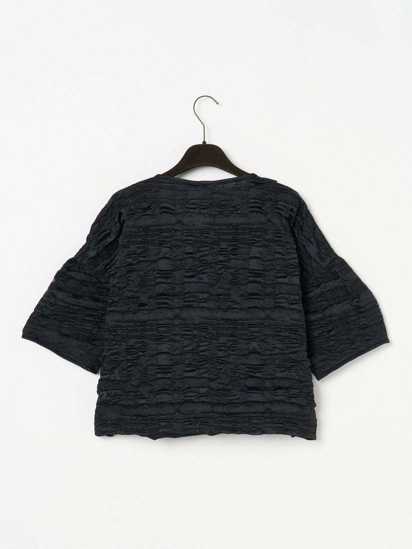 Robe Noir collection Ribbon Crinkled ブラウス
