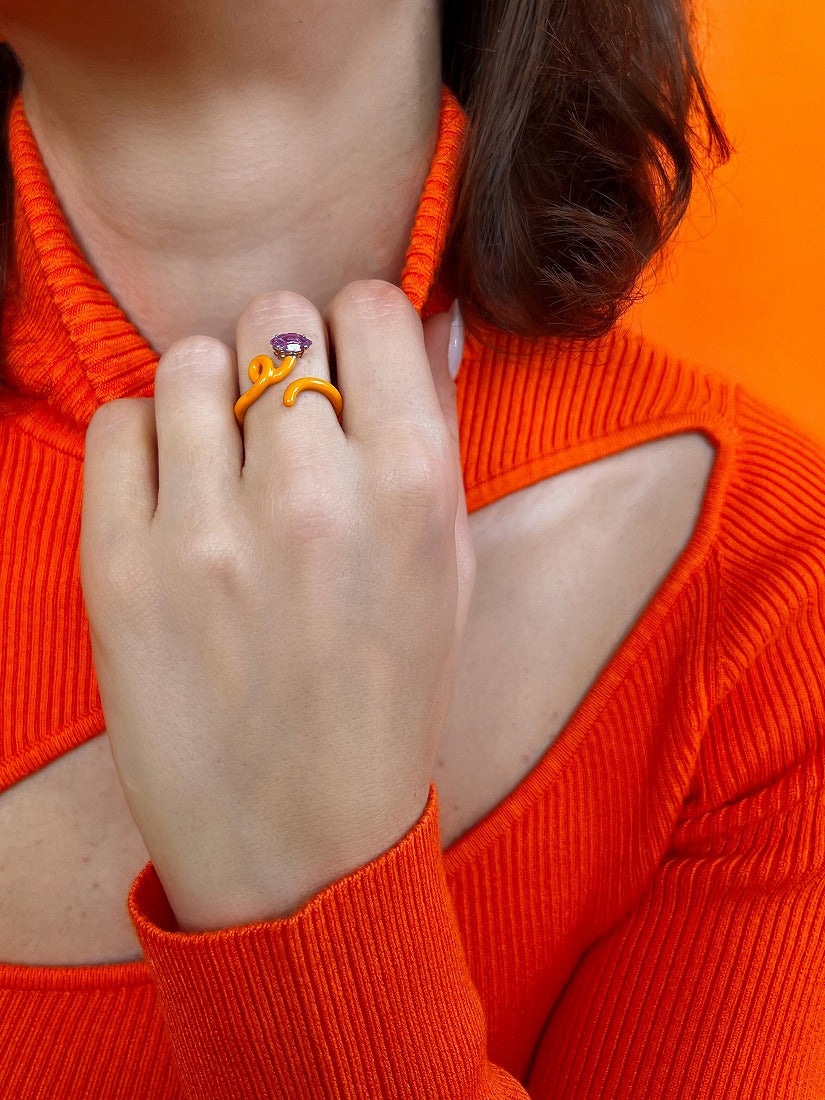 リング BABY VINE TENDRIL RING IN ORANGE（リング）｜H.P.FRANCE公式