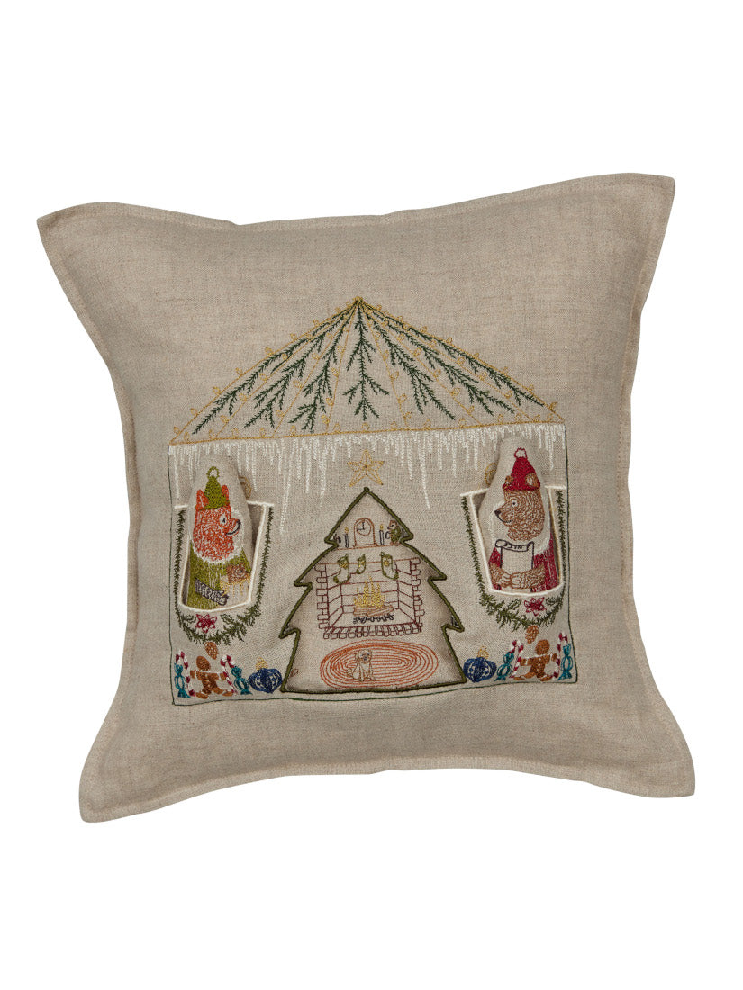 Holiday｜ポケットクッションカバー 30x30 North Pole Santas House