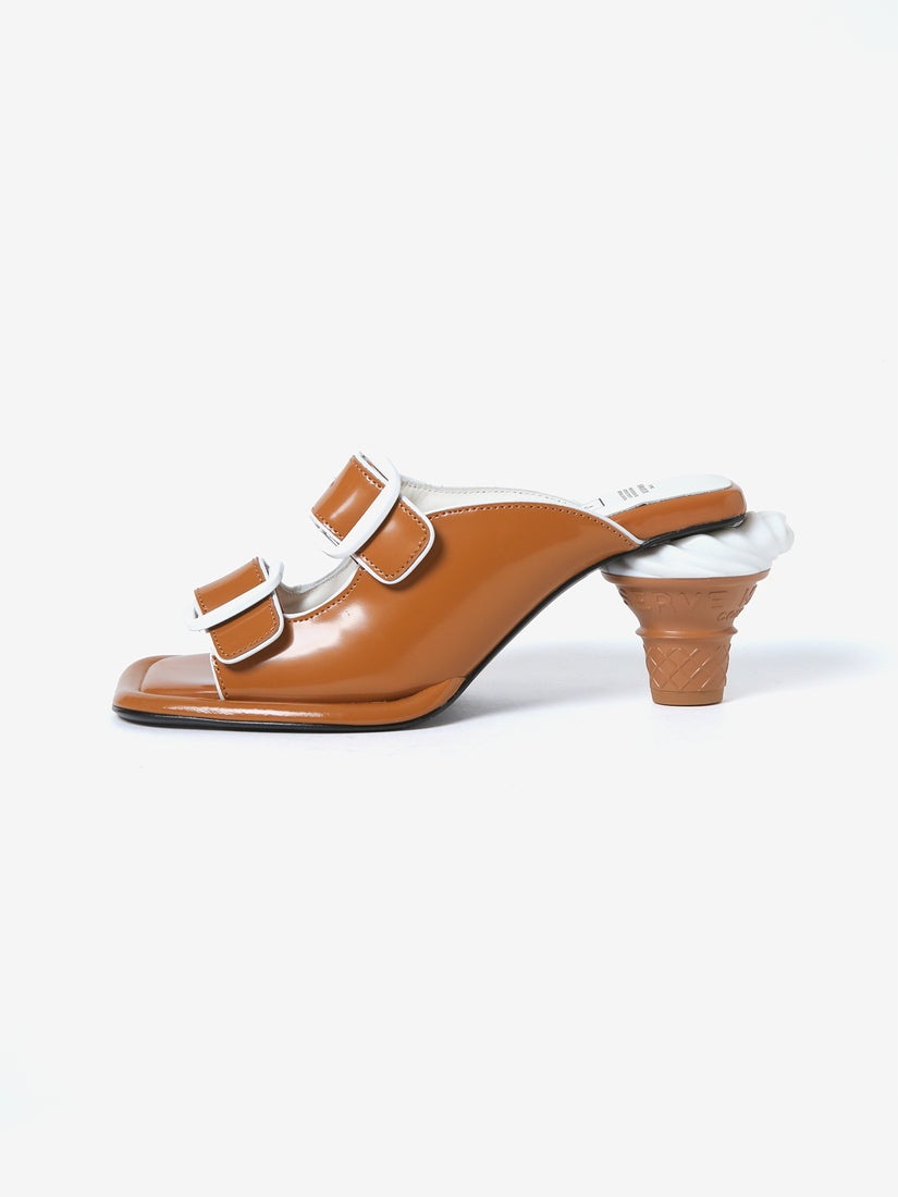 soft serve heel belted サンダル