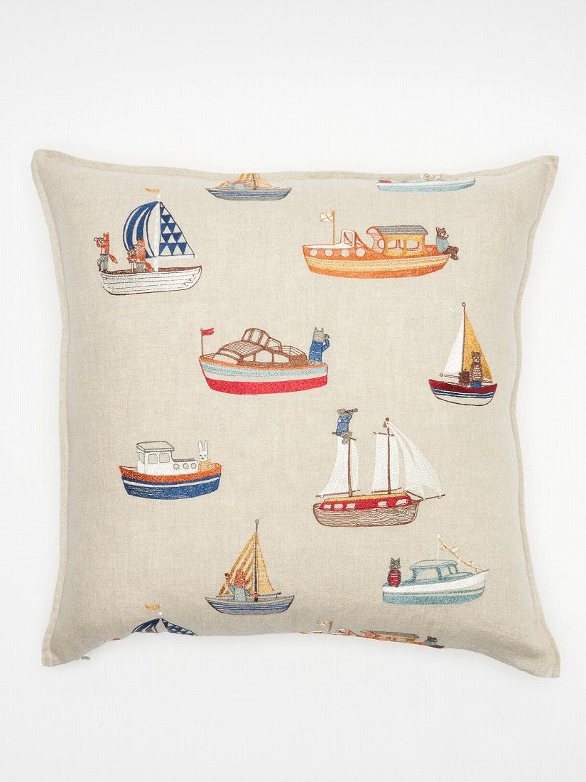 Coastal｜クッションカバー 50x50 Boats pattern（クッション）｜H.P.