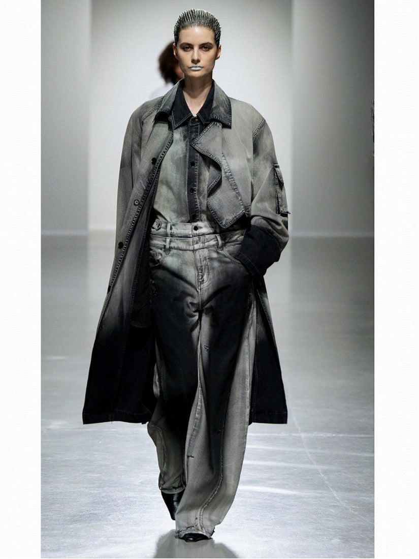 Feng Chen Wang ウォッシュド・デコンストラクティド Feng Chen Wang》DENIM DECONSTRUCTION WASHED シャツ(シャツ