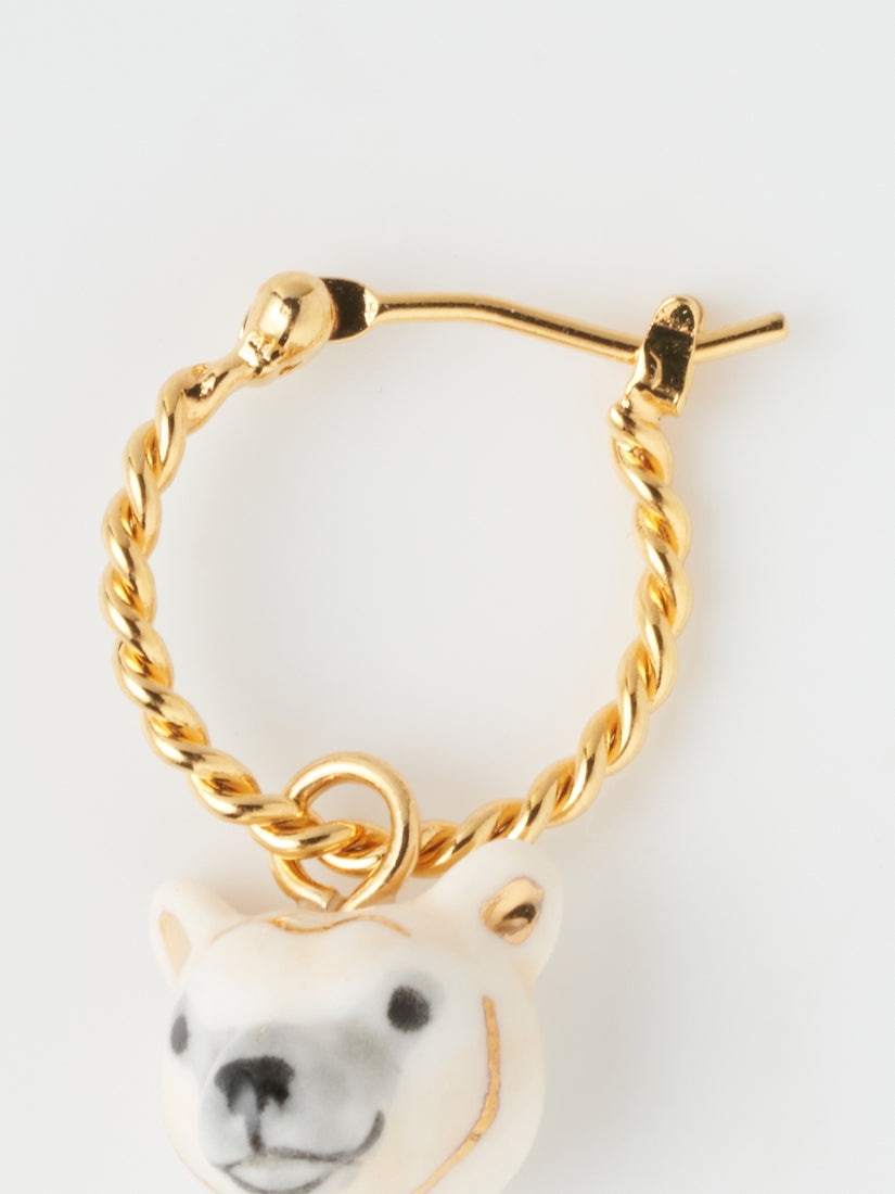 大人気　アッシュペーフランス　片耳用ピアス ミニピアス ホッキョクグマ（片耳用）- Arctique（ピアス