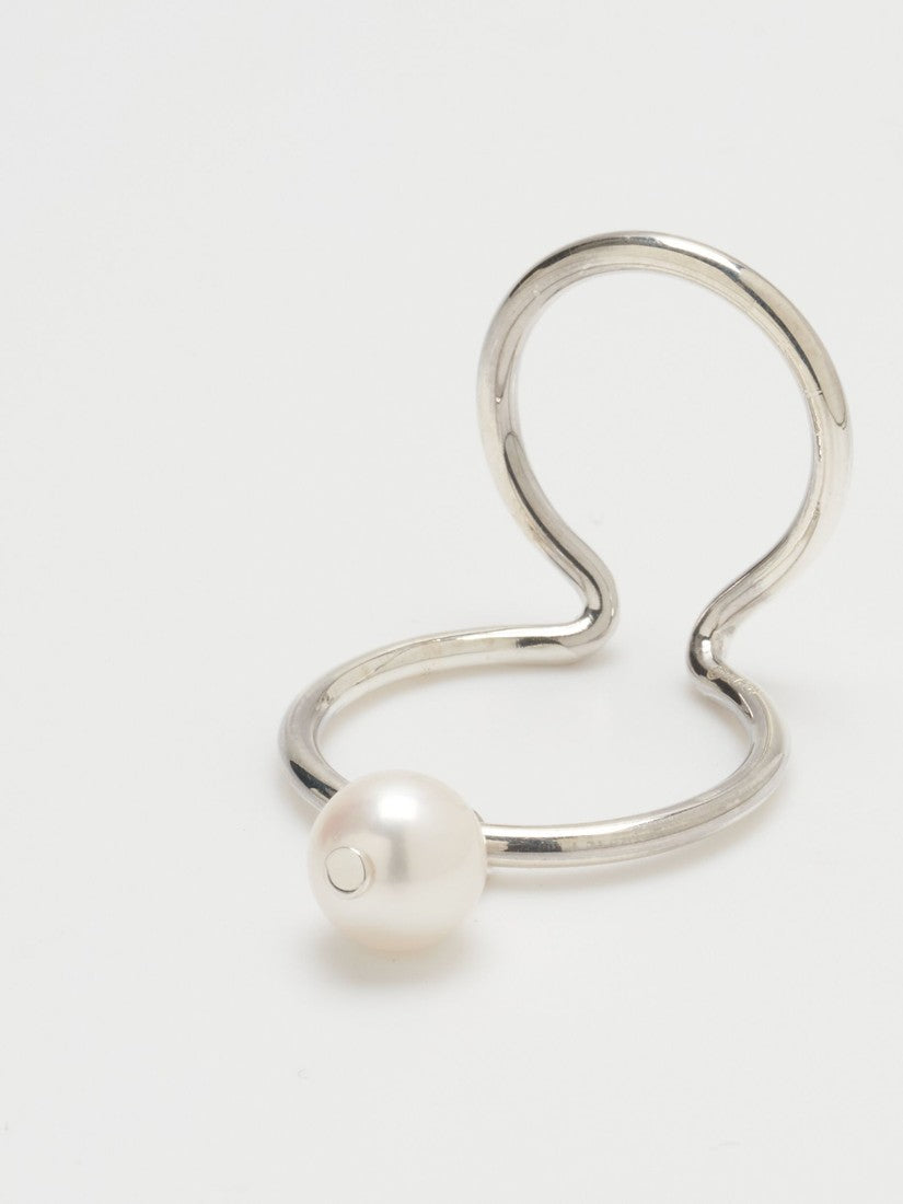 B WIRE BOLD PEARL DOUBLEイヤーカフ (片耳用)（イヤカフ