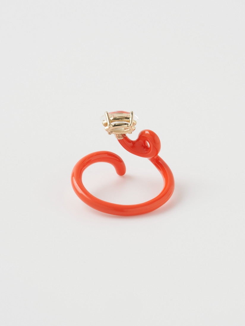 アクセサリー BABY VINE TENDRIL RING IN BRICK リング BABY VINE TENDRIL RING IN JAPANESE ORANGE（リング）｜H.P.