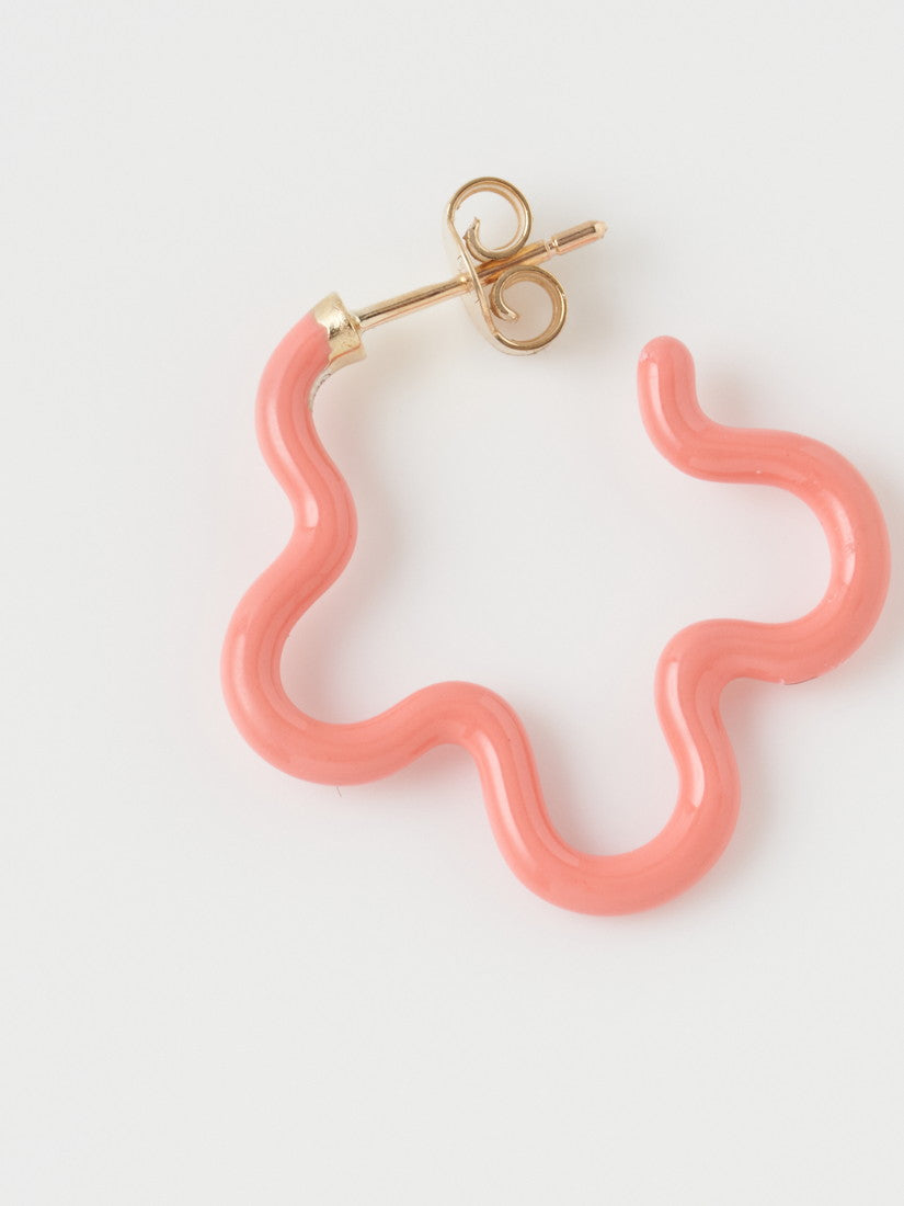 ピアス 2 TONE ASYMMETRICAL FLOWER POWER PIERCES IN LIGHT AND HOT PINK
