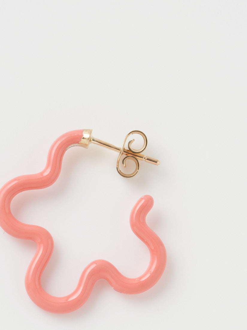 ピアス 2 TONE ASYMMETRICAL FLOWER POWER PIERCES IN LIGHT AND HOT PINK