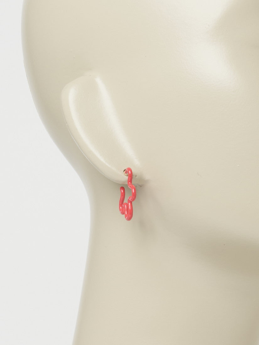 ピアス 2 TONE ASYMMETRICAL FLOWER POWER PIERCES IN LIGHT AND HOT PINK
