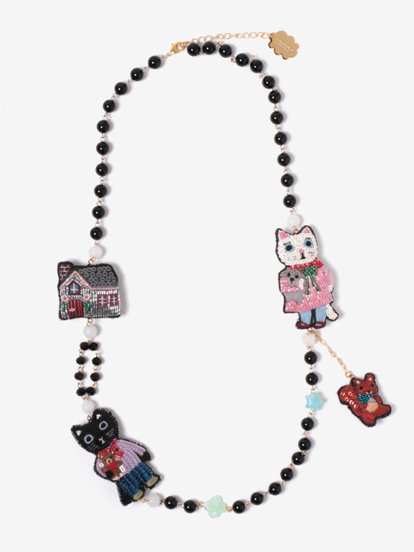 ネックレス Yumi Kitagishi White Cat & Black Cat（ネックレス
