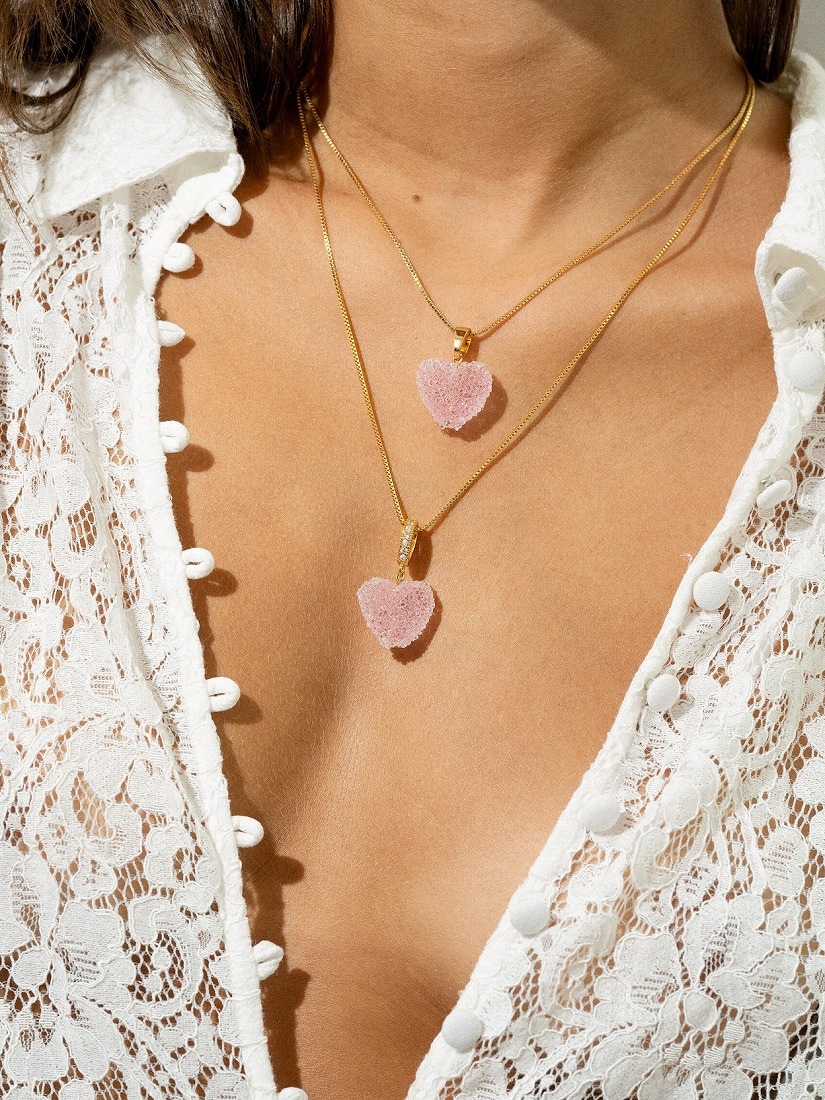 CRYSTAL HAZE ゴールド ハート チェーン ネックレス/関税込 Crystal Haze Jewelry】Jelly Heart ペンダント - Classic