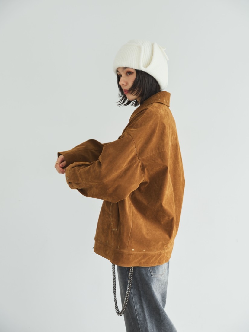 ジャケット・アウター muguet studs suede jacket CAMEL SUEDE STUDS JACKET（ジャケット）｜H.P.FRANCE公式サイト