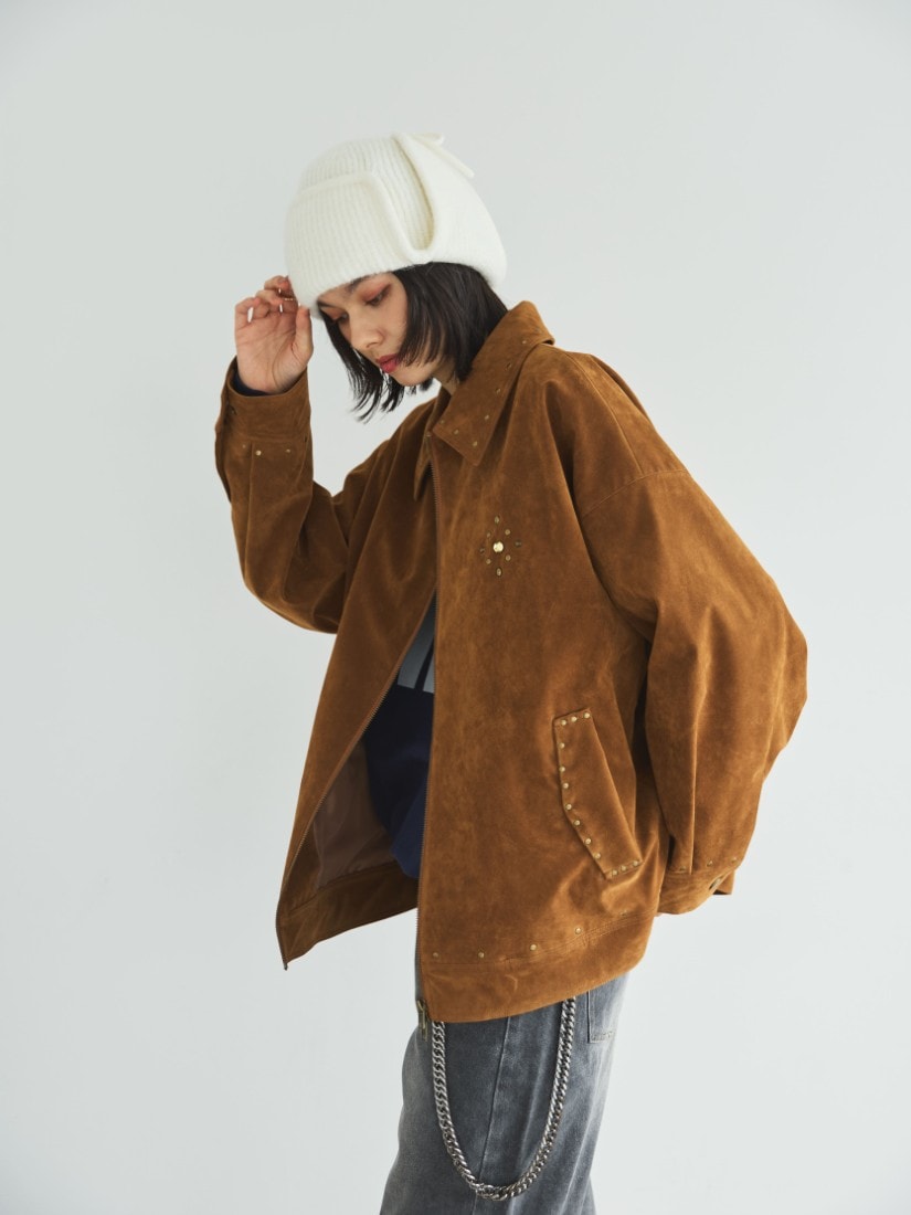 ジャケット・アウター muguet studs suede jacket CAMEL SUEDE STUDS JACKET（ジャケット）｜H.P.FRANCE公式サイト