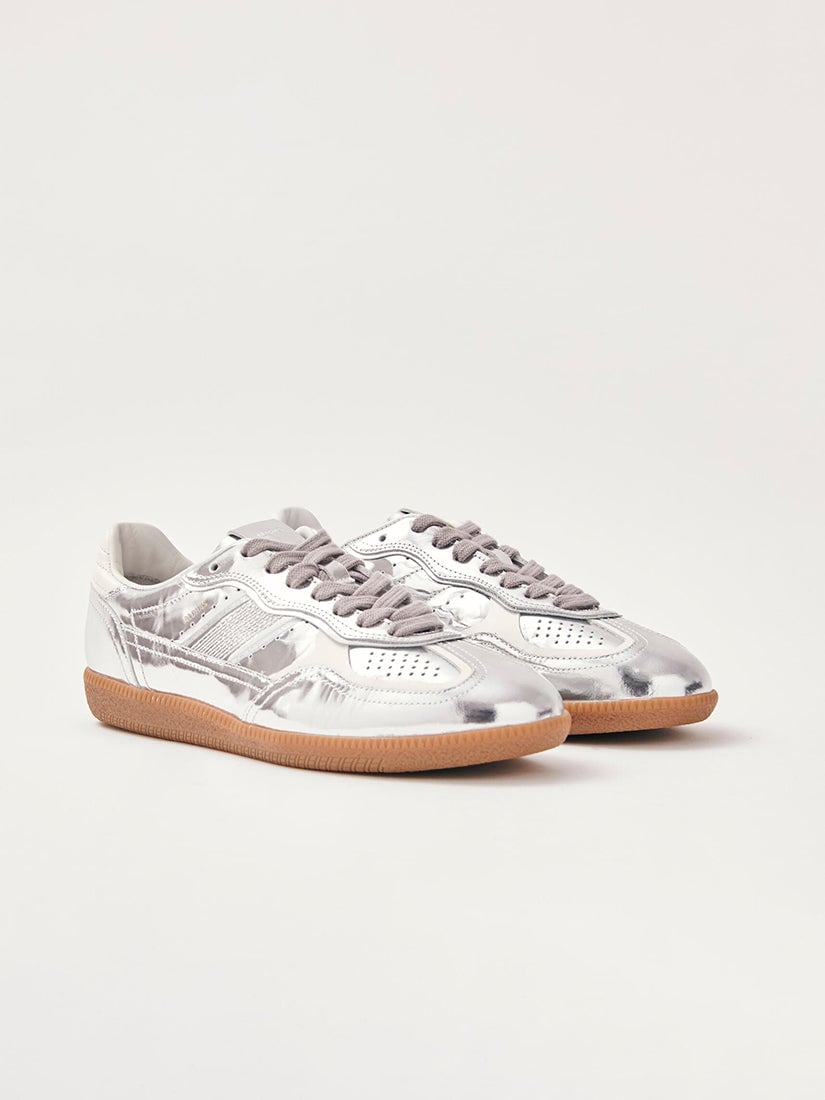 Rife Shimmer Silver Cream Leather Sneakers（スニーカー