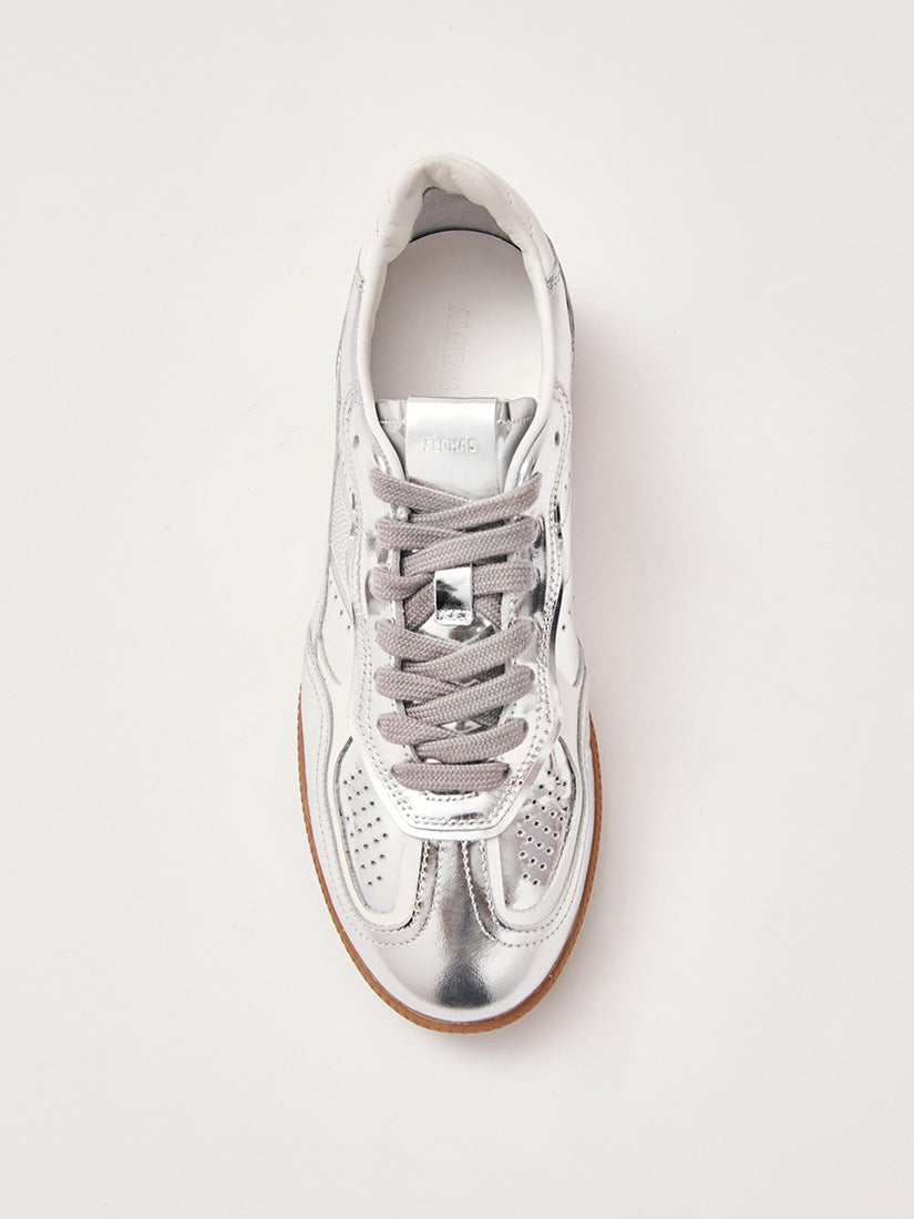 Rife Shimmer Silver Cream Leather Sneakers（スニーカー