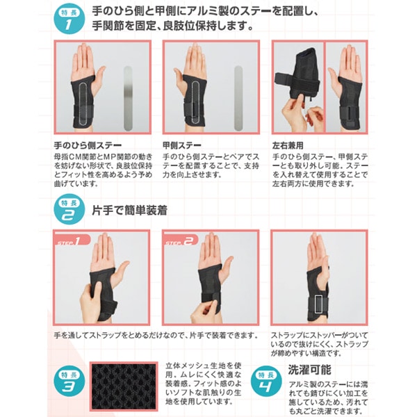 A ファシリエイドサポーター 手くび シグマックス S/303301・M