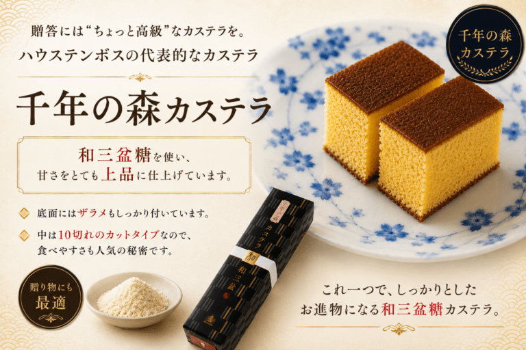 千年の森　和三盆カステラ(カットタイプ)10切