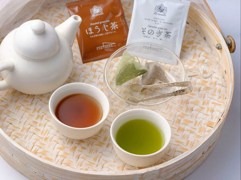 【ハウステンボスホテルズ】長崎特産そのぎ茶＆ほうじ茶パックセット/ご自宅配送不可