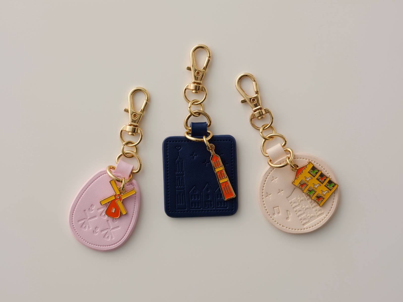 景観革チャーム3個セットキーホルダー 商品画像