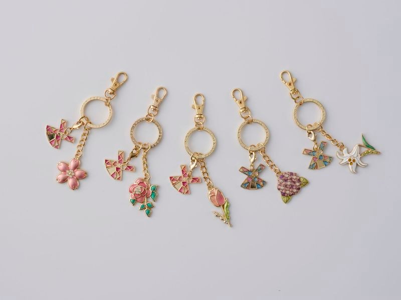 フラワーダブルキーリング