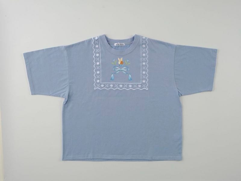 Tシャツ　ブルー Holland bunny
