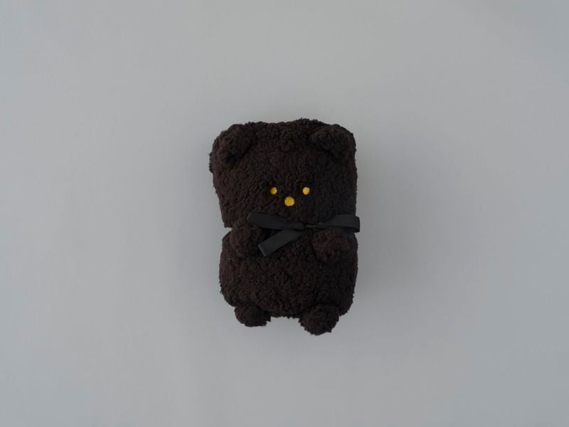 【新商品】くるくるぬいぐるみブランケット　ブラック