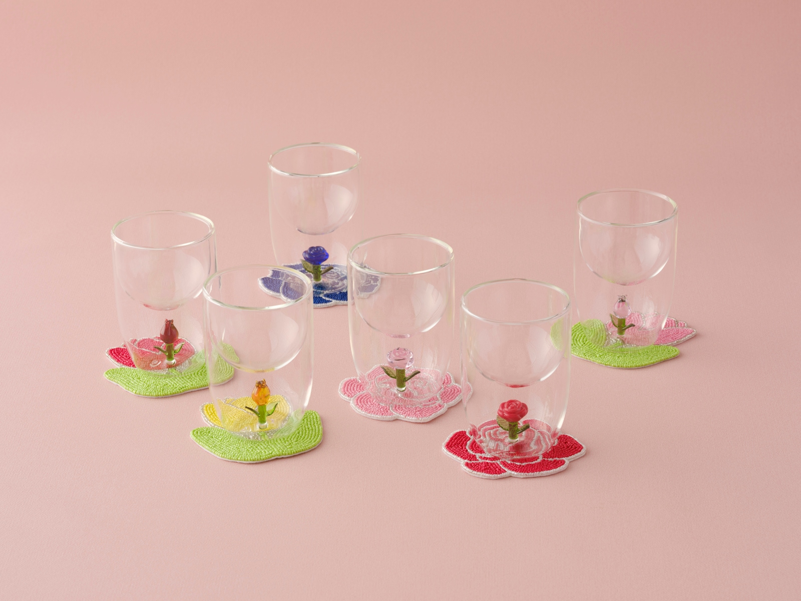新商品】ダブルウォールグラス チューリップ イエロー | 陶芸品・食器