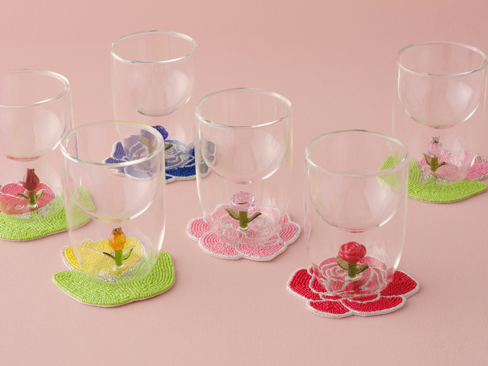 【新商品】ダブルウォールグラス ローズ レッド 商品画像