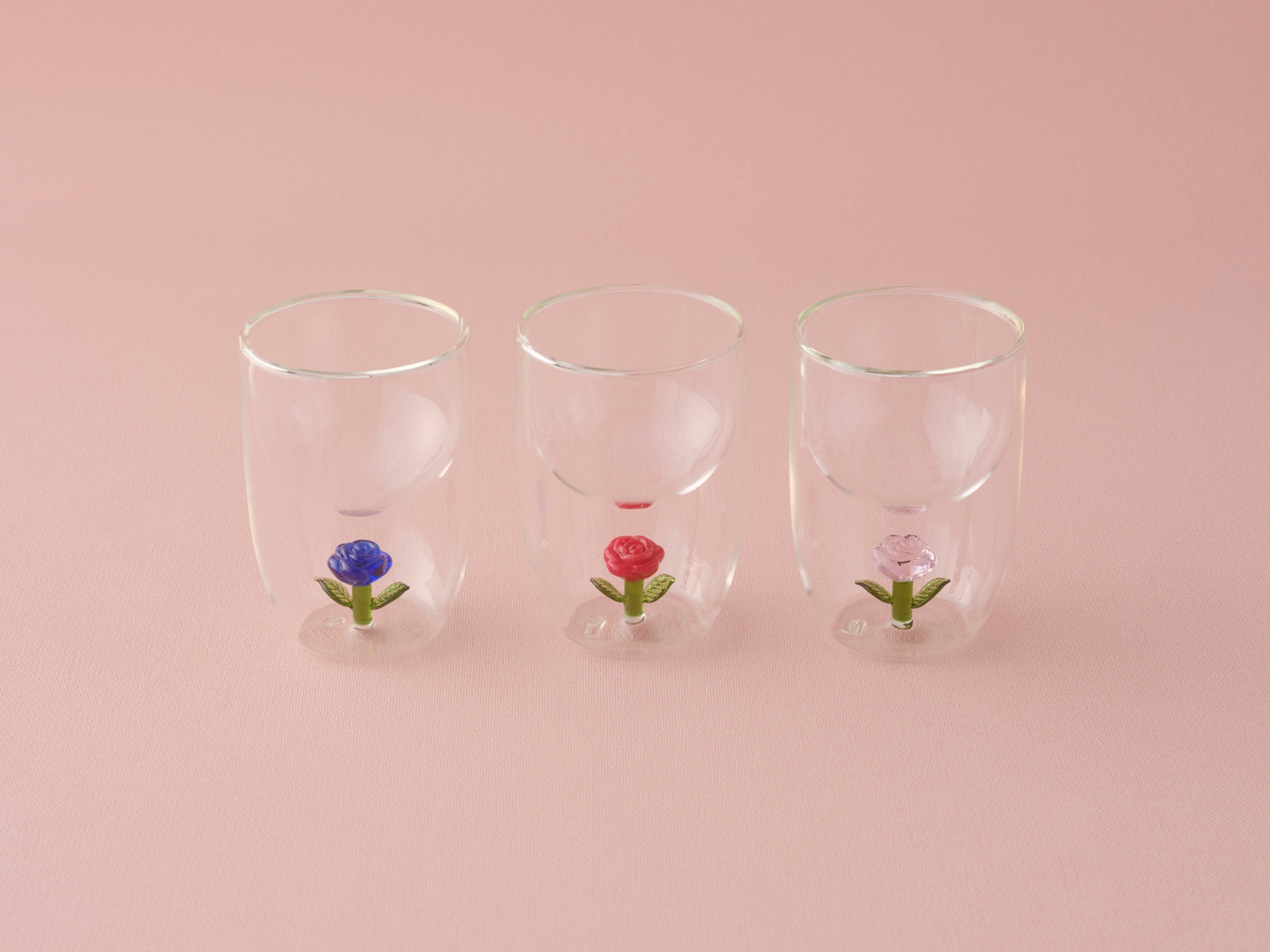 【新商品】ダブルウォールグラス ローズ レッド 商品画像
