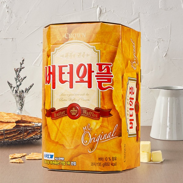 CROWN] クラウン バターワッフル/135gX6個SET バター風味 韓国お菓子