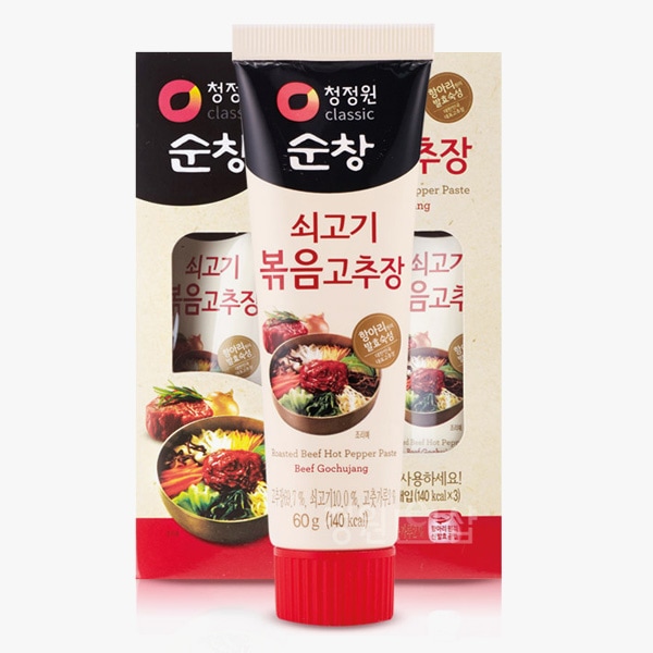 [清浄園] スンチャン 牛肉入り炒めコチュジャン / 60g チューブ味付け キャンプ用 牛そぼろ入り