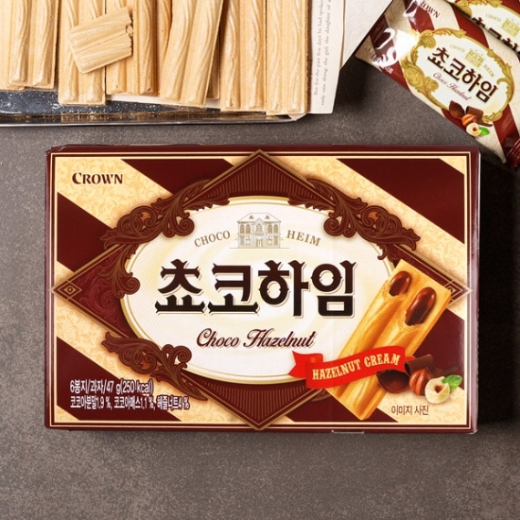 [CROWN] クラウン チョコハイム / 47g 韓国お菓子 チョコ入りビスケット サクサク軽