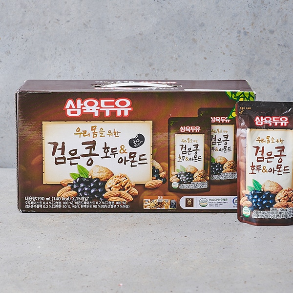 [三育] サンユク 黒豆くるみアーモンド豆乳 / 1BOX=190ml×20個入り　健康飲料 韓国飲料