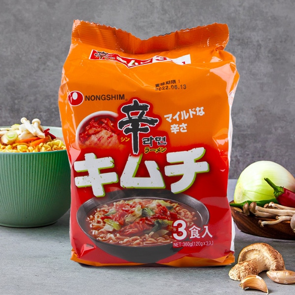 [農心] 辛ラーメン キムチ 3食入 袋麺 / 120g×3食入 袋ラーメン ノンシム 韓国らーめん キムチ辛ラーメン