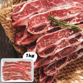 [牛肉] 骨付き LAカルビスライス / 約1kg カルビ スライス キャンプ お肉 BBQ スペアリブ 骨付き（冷凍）