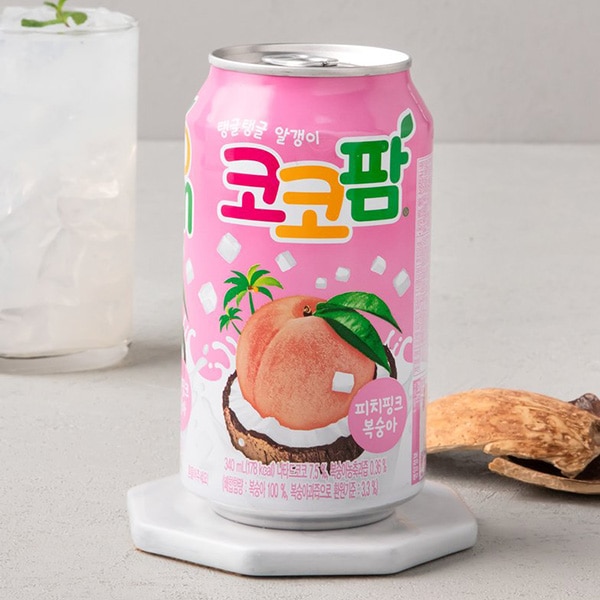[HTB] ヘテ ココパムピーチピンク 桃味 /340ml ナタデココ ドリンク 韓国飲料 桃ジュース ココナッツゼリー ナタデココ