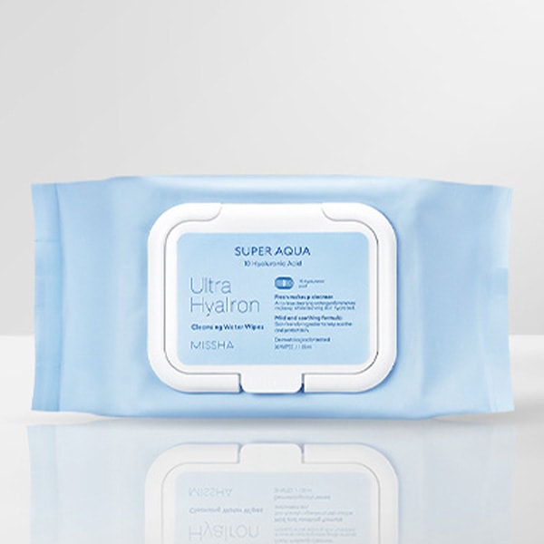 [MISSHA] ミシャ スーパー アクア ウルトラ ヒアルロン クレンジング ウォーター ティッシュ / 30枚 クレンジング ウォーター  BLUE 韓国コスメ