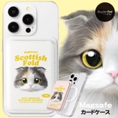 [sugarcat] MagSafe カードケース スコティッシュフォールド joy / 猫デザイン マグセーフ MagSafe対応 レザーウォレット カードケース シュガーキャット 猫 ペット #クリックポスト