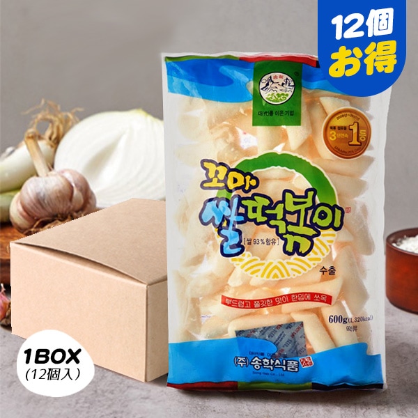 [松鶴] コマトッポギ餅 / BOX(600g×12個入り)  一口サイズ餅　韓国お餅  トッポギ ドッポギ おやつ 箱売り