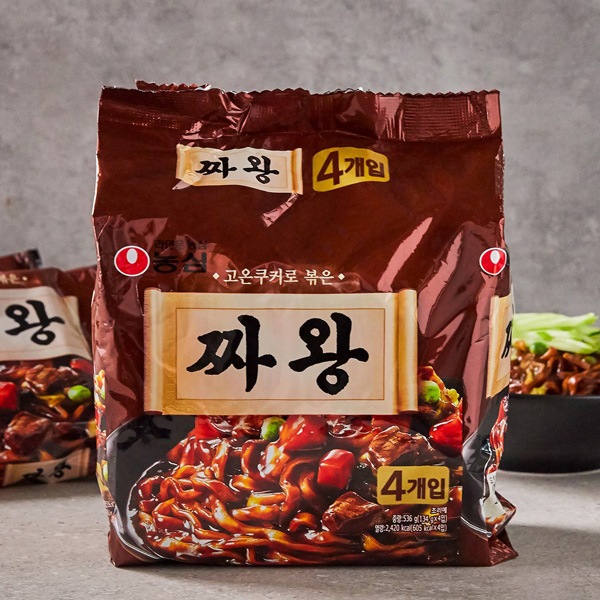 [農心] チャ王 / 134g×4個入り ジャジャンー麺 チャワン ジャジャン 太いインスタントジャージャー麺