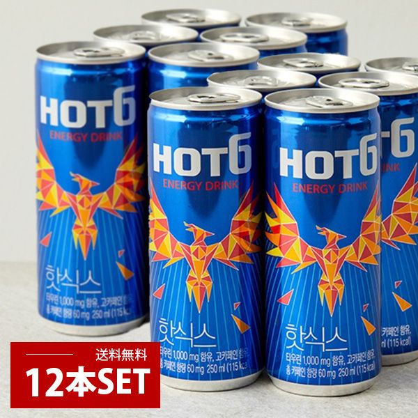 ロッテ] LOTTE HOT6 / 1箱(250ml×30缶) エナジードリンク 韓国ドリンク