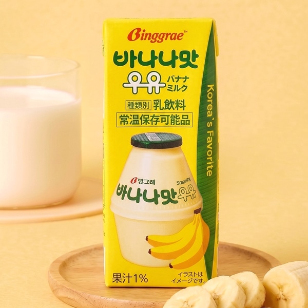 ビングレ] バナナ味ミルク 箱売り / 1BOX(200ml×24個） Binggrae