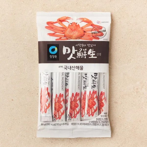 [清浄園] マッ鮮生だしスティック 海鮮 / 80g(10gX8個) 海鮮だしの素 化学調味料 無添加 万能だし 鍋だし 韓国海鮮だし 韓国調味料