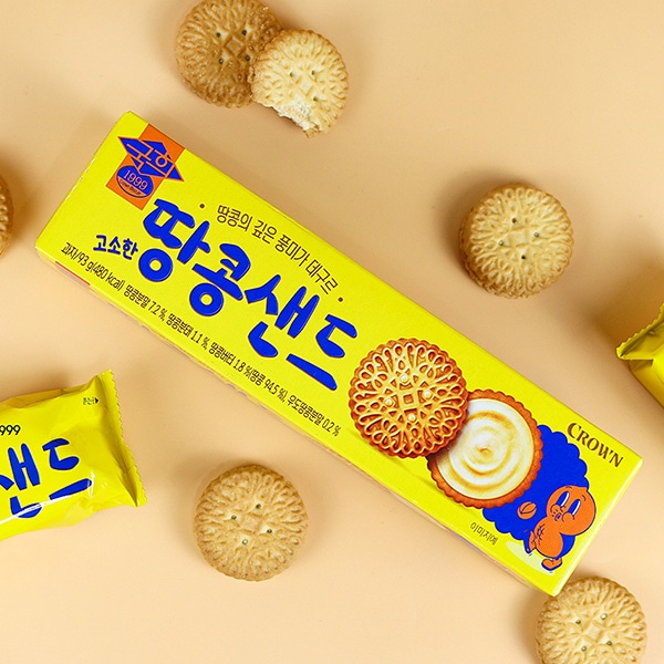 [CROWN] ピーナッツサンド / 93g グッヒ クッキー ビスケットピーナッツサンド 韓国お菓子