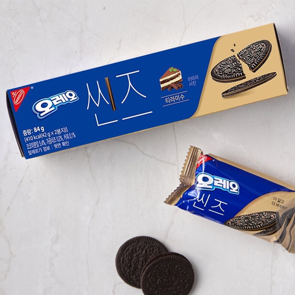 [oreo] オレオ シンズ ティラミス / 84g thins クリスピー 薄い クッキー サクサク ティラミス風味 クリーム ココアビスケット チョコレート 韓国お菓子