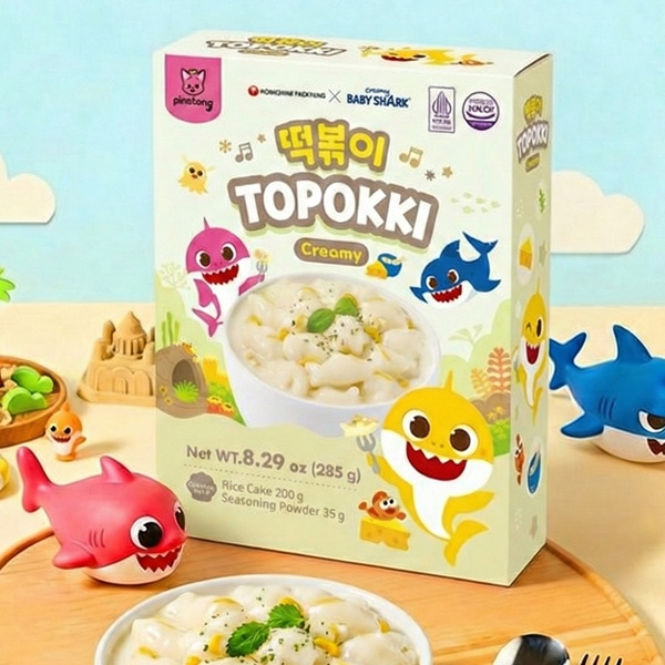 [農心] ベイビーシャーク トッポギ クリーミー味 魚やサメ形の餅 / 230g まろやかな トッポギセット トッポキ 韓国お餅 おやつ 韓国食品 韓国料理