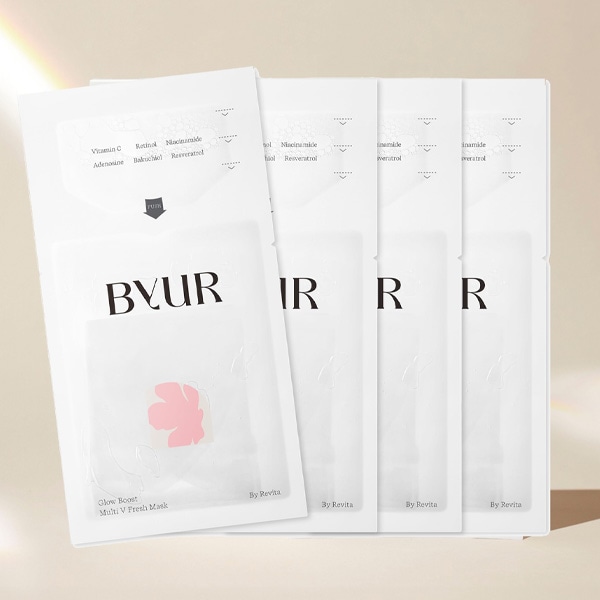 [BYUR] グローブースト マルチV フレッシュマスク 4SET / 4枚セット シートマスク 水分たっぷり フェイスパック ハリ ツヤ ビタミンマスク #ネコポス