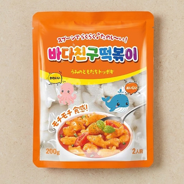農心] 海の友達トッポギ 魚やサメ形の餅 3袋セット / 200g(2人前) ×3